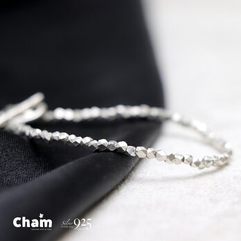 カレンシルバーキューブカットブレスレット　2mm  ベーシック