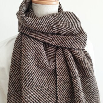 ヘリンボーン柄/大きめサイズのマフラー