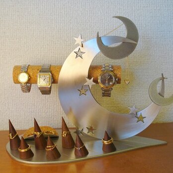 腕時計スタンド　アクセサリー、腕時計を飾るインテリア　リーフトリプルクロス三日月アクセサリー収納スタンドのコピーの画像