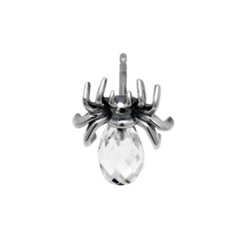蜘蛛 ピアス クリア/シルバー925 片耳用/セカンドピアス つけっぱなし/ゴシック パンクロック/snd087の画像