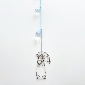 雨が大好きなフェレットの雨粒ガーランド