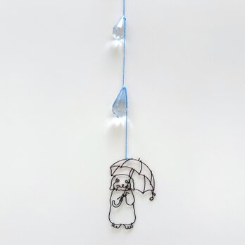 雨が大好きなホーランドロップの雨粒ガーランド