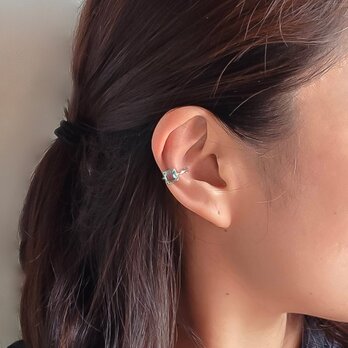 blue topaz　ear cuff【Silver925】の画像