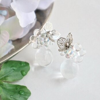 クリアドロップ×フラワービジュー ピアス/イヤリングの画像