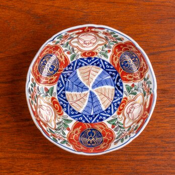 古伊万里 金襴手 草花兎文 四寸皿 明治時代 E1430の画像