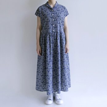 花のワンピース＊Little Flowers Garden(国産コットン・リップル生地)送料無料の画像
