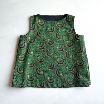 シュエシュエファブリック ボートネックブラウス Shweshwe green x blackの画像