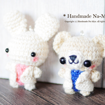 【受注制作】白衣のウサギちゃんorクマちゃん(約4~5cm)