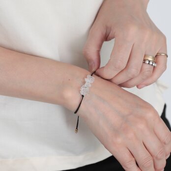 Crystal bracelet / 紐ブラックの画像