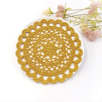 お花のレースドイリー/015/イエローの画像