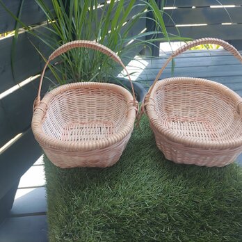 ワンハンドルかご(小)　2点セットの画像