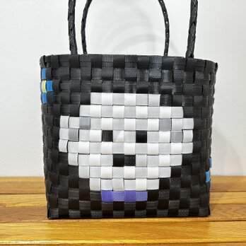 マルチーズ　ビションフリーゼ　マルプー★プラカゴ★お散歩バッグ　温泉バッグ　エコバッグ　PPバンド　カゴバッグの画像