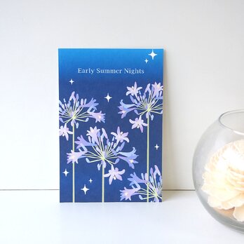 用途選べるポストカード【アガパンサス／紫君子蘭】４枚セット