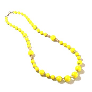 70s 「Christian Dior」 Vintage Lemon Yellow Plastic Necklaceの画像