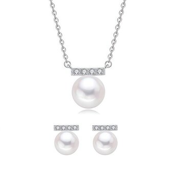 【平衡木シリーズ】S925淡水真珠ネックレス＆ピアス
