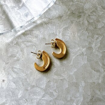 PA357-【 AVON 】エイボン・ヴィンテージピアス 1970〜80s Gold Tone Crescent Moonの画像