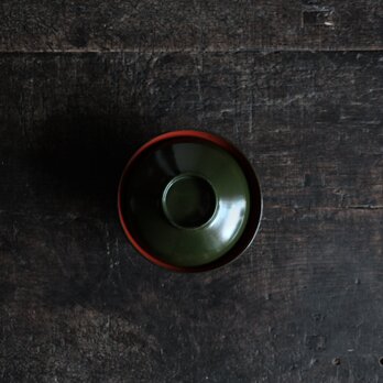 味のあるお品物◆緑で素敵。時代物　漆芸蓋付碗　古漆器　骨董・antiques 明治〜大正期の画像