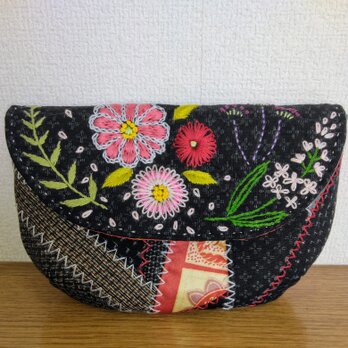 花の刺繍ポーチ　73の画像