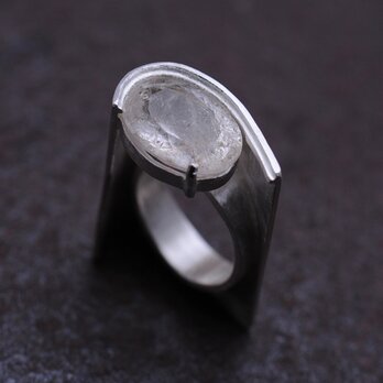 ルチルクォーツの板金リング