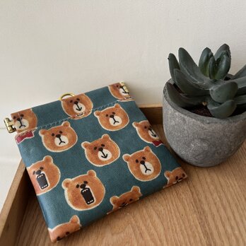バネ口ラミネートポーチ　くまさん