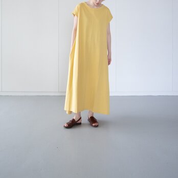 FRECKLE｜organic cotton cut and sew long one piece/cream goldの画像