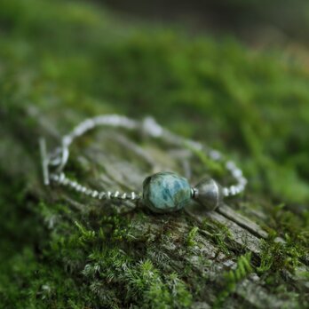 -green Tourmaline- silver braceletの画像