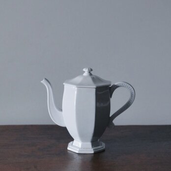 Creil&Montereau 水色 オクトゴナル カフェティエール フランス アンティーク 0502252の画像