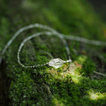 -Herkimer diamond- silver chokerの画像