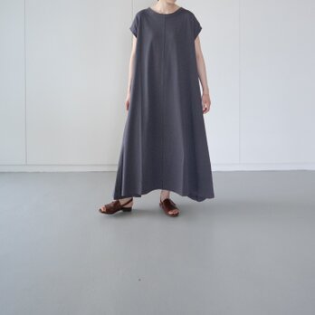 FRECKLE｜organic cotton cut and sew long one piece/asphaltの画像