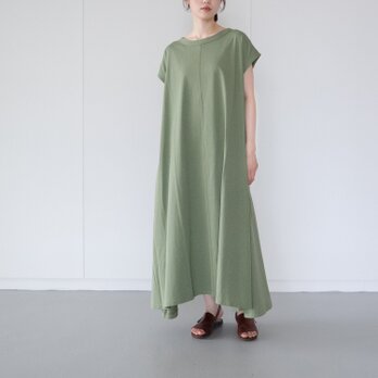 FRECKLE｜organic cotton cut and sew long one piece/vineyard greenの画像