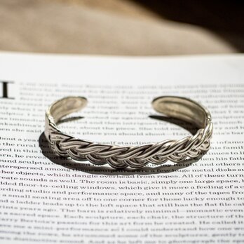 Vintage style braided bangle / 四つ編みバングル　シルバー925・真鍮/送料無料の画像