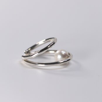 Double line pearl ring (pinky)の画像