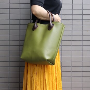 男女兼用 底マチ広 レアカラー トートバッグ 内ホックあり ハンドメイド6242の画像