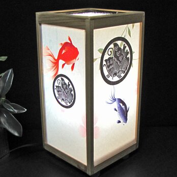◆家紋の宿り木=「丸に違い鷹の羽」／美を高めるラミネート／LED昼白色･桧枠造・フイルム加工・軽量／至福の灯火!!の画像