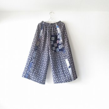 ☆浴衣ガウチョパンツ☆パッチワーク♪31kg076の画像