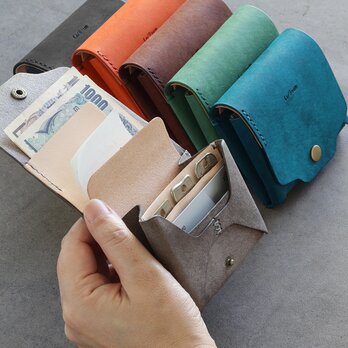 お札が折れない鍵が入るコンパクト財布 LF-031 マルゴー ×ヌメ革ツｰトン ミニ財布 レザーウォレット 小さい財布 軽い財布