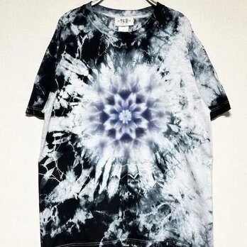 タイダイ Tシャツ Lサイズ 曼荼羅 ブラック ムラ染め Hippies Dye HD24-24の画像
