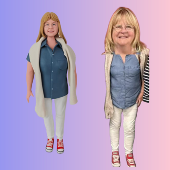 オーダーメイド 似顔絵 フィギュア 女性|写真 から フィギュア|自分の人形を作る|名入れギフト 友達 誕生日 昇進のコピーの画像