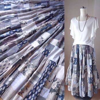 sold 創業20周年記念セール♥絵画なパッチワーク♥雨上がりの空♥ボリュームティアードスカート