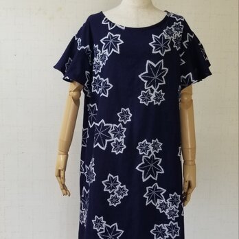 Sale 浴衣リメイク　ドロップショルダーフレアー袖ワンピース