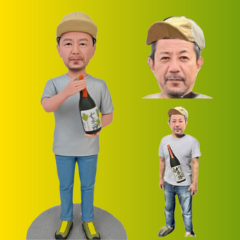 オーダーメイド 似顔絵 フィギュア 男性|写真 から フィギュア|自分の人形を作る|名入れギフト 上司 誕生日 退職のコピーの画像