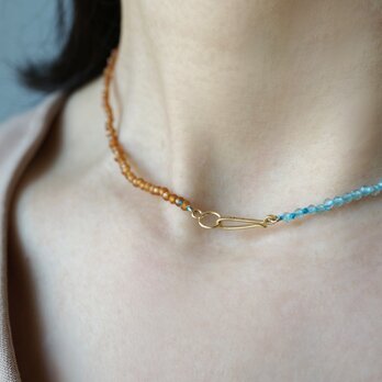 Hessonite x Apatite Necklace / K10