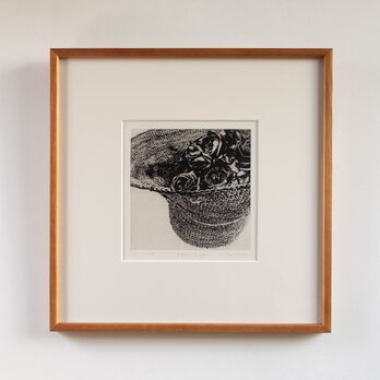 銅版画 "Roses in sunhat"（額装）の画像