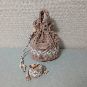 【初登場・復刻版】巾着にもなるミニトート｜ピンク×クラシックカラー＋お揃いブレスレット付き