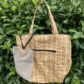 バスケット柄ショッピングバッグ