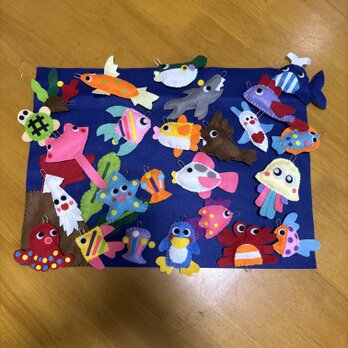 フェルトのお魚釣りセット25匹