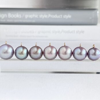 選べる 天然淡水真珠 ラベンダーパープル ルベルパールのペンダント＆ネックレス (12mm~)の画像
