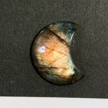 【穴あき】月形ラブラドライト[756] 28x17mm 27Cts　天然石 ルース／カボションの画像