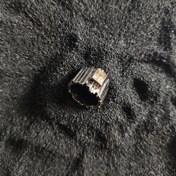ハンドメイドのシルバーリング  Skalisto Wide シトリンの画像