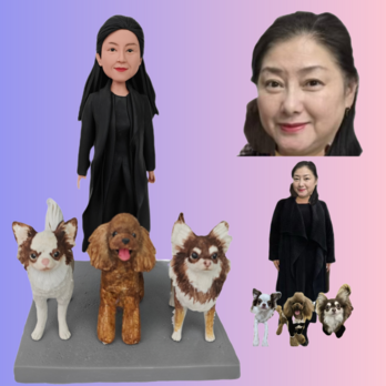 オーダーメイド 似顔絵 フィギュア 女性|写真 から フィギュア|自分の人形を作る|名入れギフト 友達 誕生日 昇進のコピーの画像
